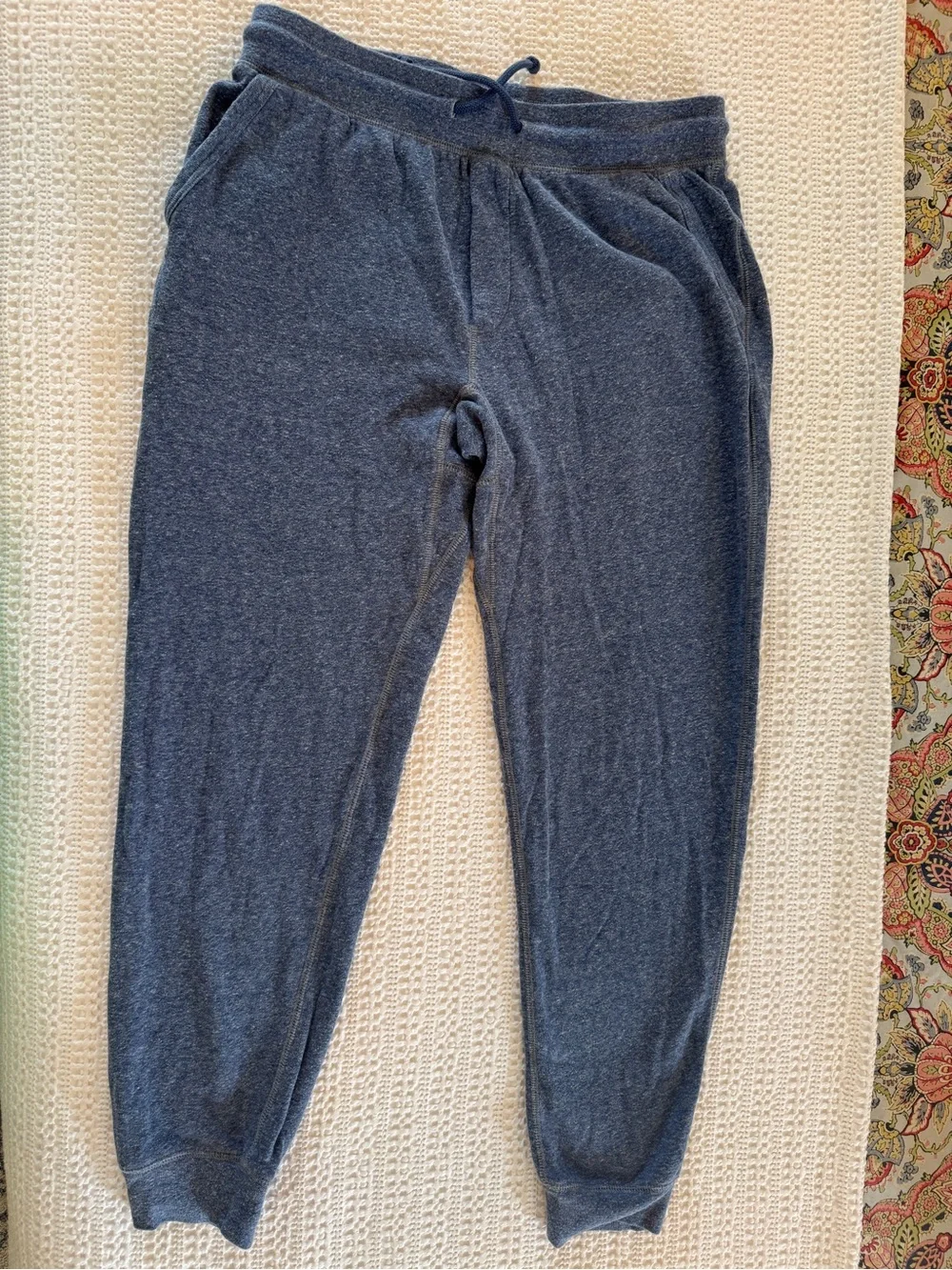 J.Crew Men’s Medium Tall Heather Navy Fleece Jogger Sweatpants